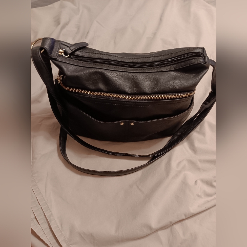 Black Faux Leather Purse